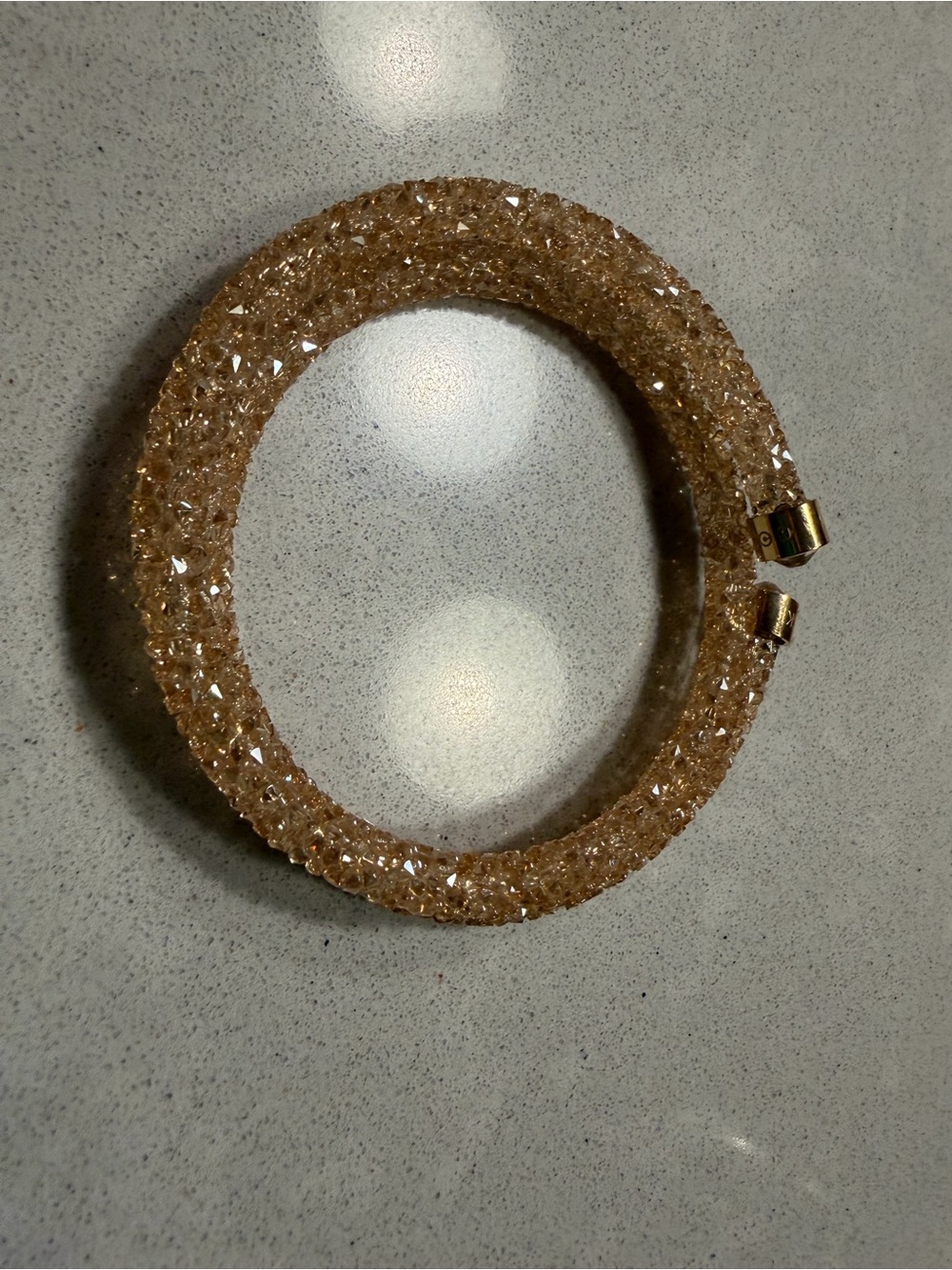 Swarovski Crystaldust Golden Champagne Crystal Double Wrap Bangle Bracelet